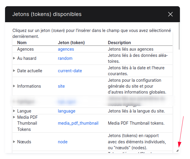 redimensionner-la-fenetre-de-recherche-des-jetons