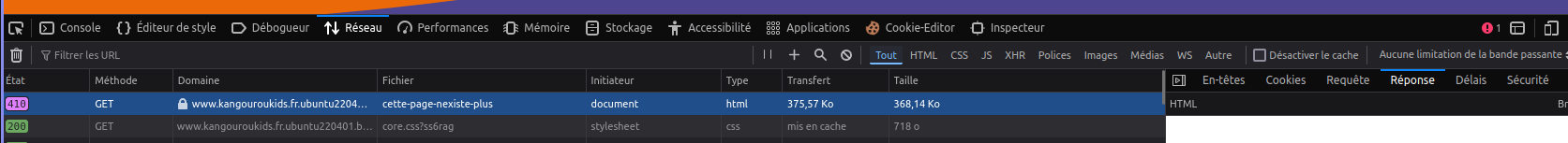 réponse HTTP